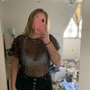 Mesh silver starry t shirt